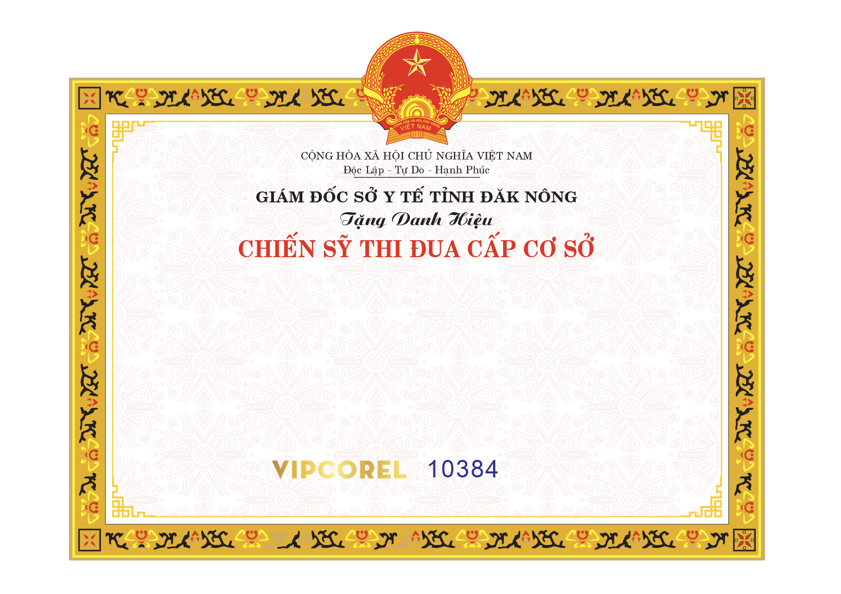 Bằng khen của sở y tế tỉnh Đăk Nông – CSTĐ