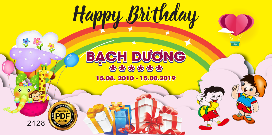 Market Hapyy birthday Bạch Dương tone vàng file CDR