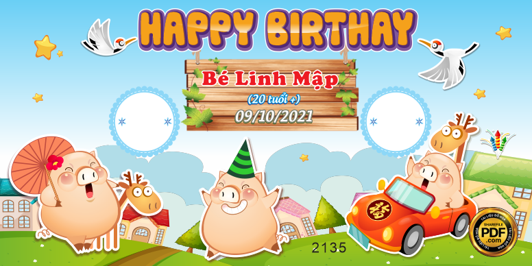 Market Happy Birthday Bé Linh Mập file CorelDRAW x5