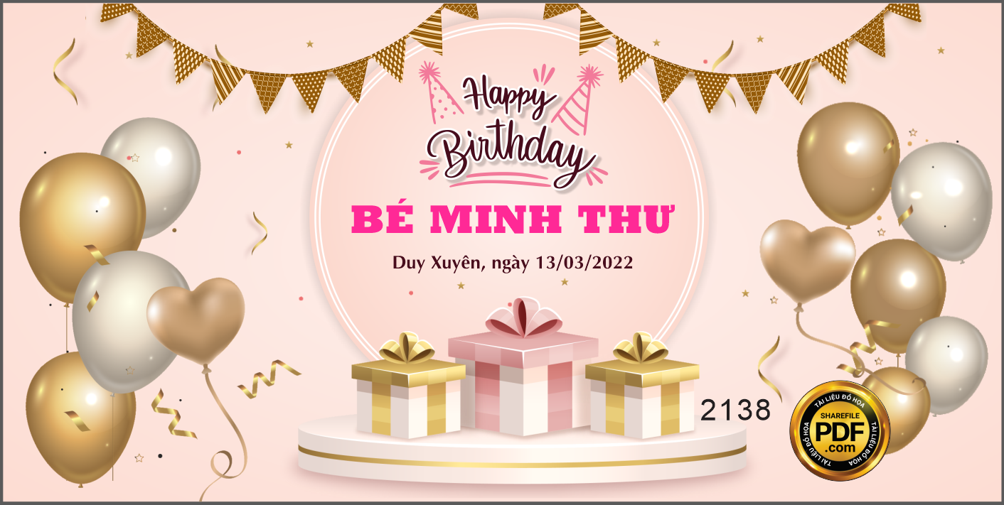 Market Happy Birthday Bé Minh Thư file CorelDRAW x5