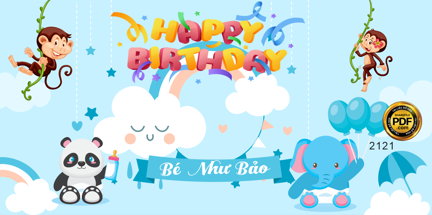 Market Happy birthday Bé Như Bảo file corelDRAW x5