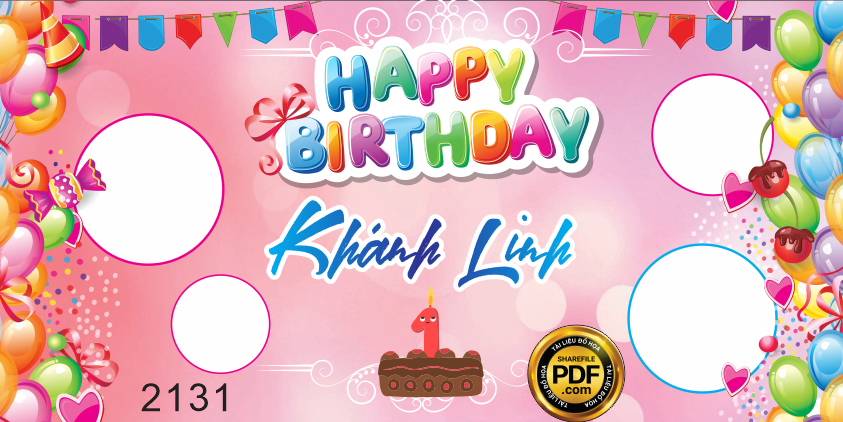 Market Happy Birthday bé Khánh Linh file CDR