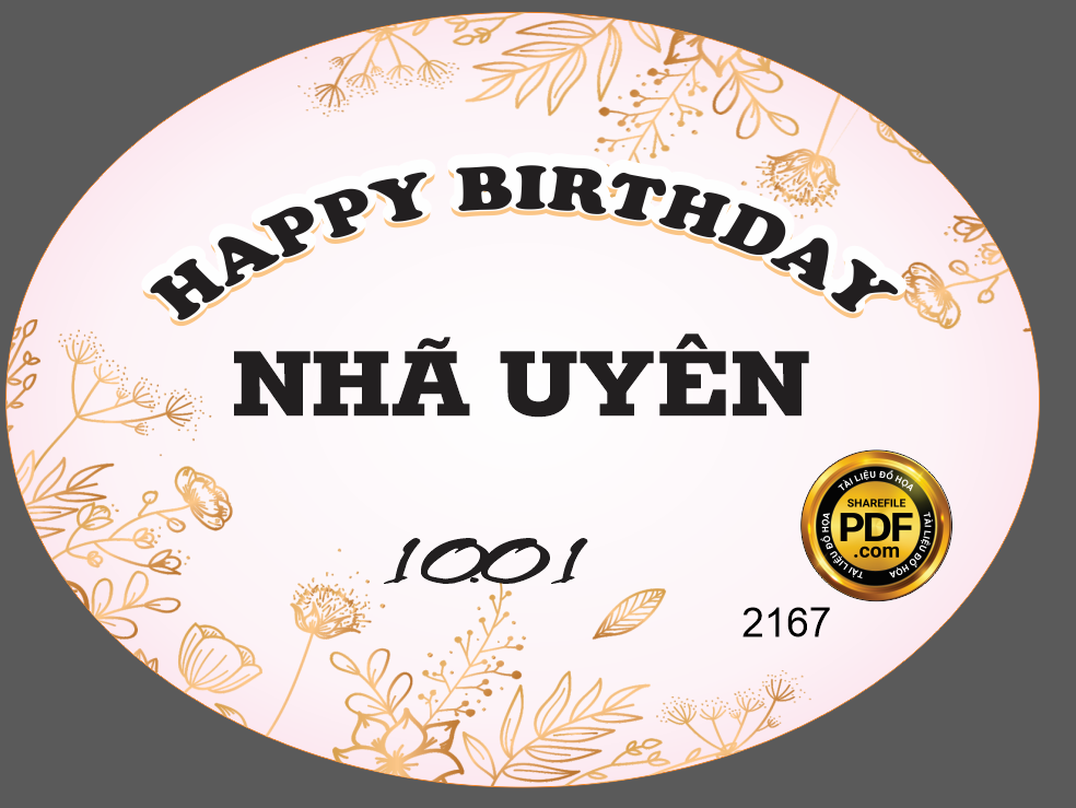 Market bảng tên sinh nhật happy birthday bé Nhã Uyên