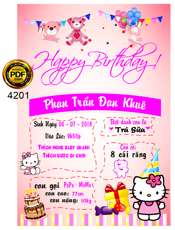 Bảng thông tin/thành tích bé Phan Trần Đan Khuê file corel