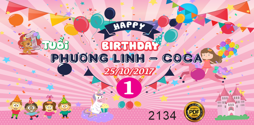 Market Happy Birthday  1 tuổi bé Phương Linh – Coca