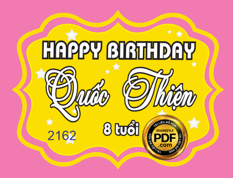 Market bảng tên sinh nhật happy birthday bé Quốc Thiện