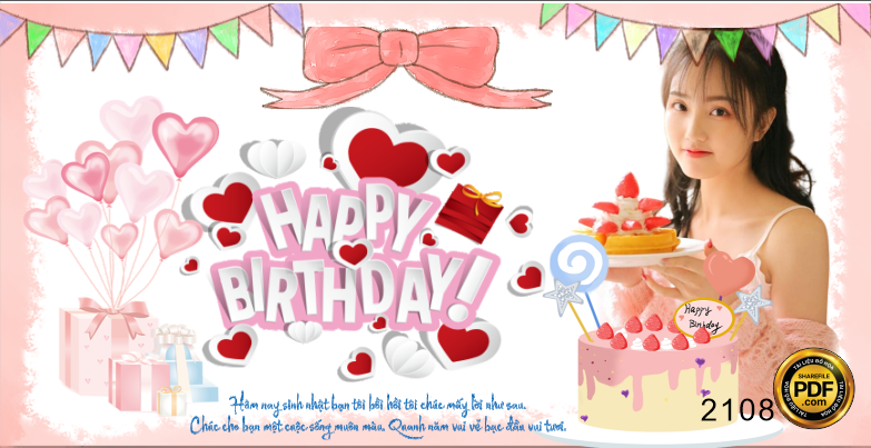 Market Thiệp hồng sinh nhật happy birthday file CDR