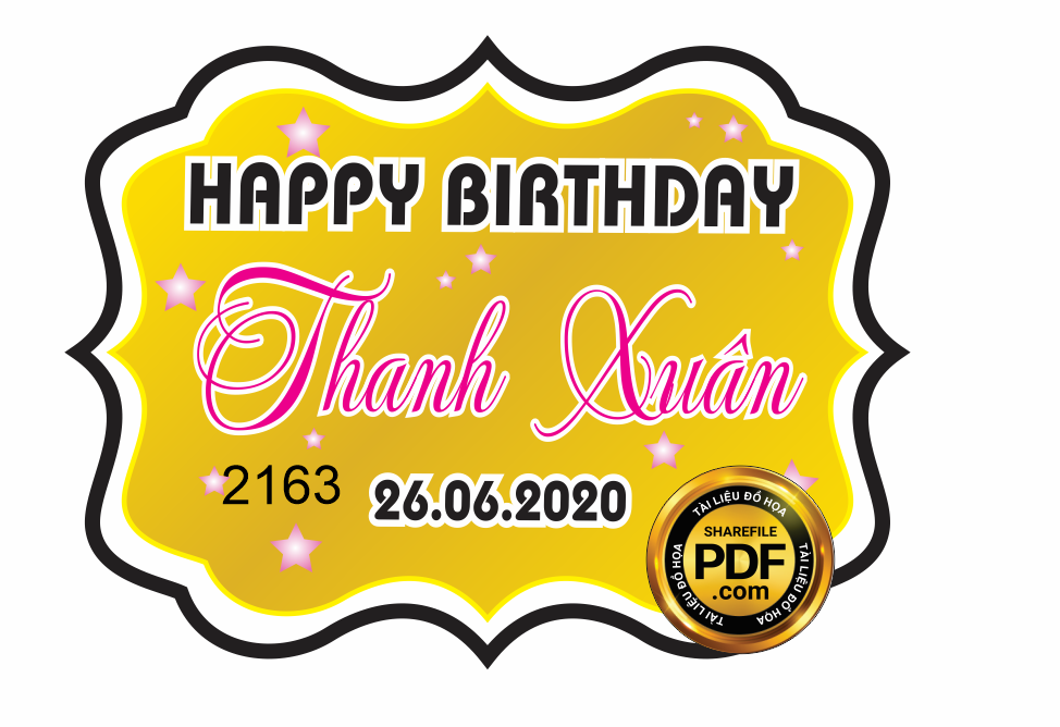 Market bảng tên Happy birthday Thanh Xuân