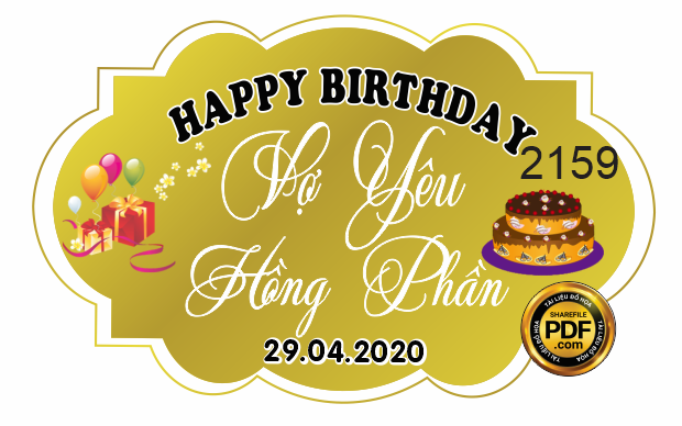 Market bảng tên sinh nhật vợ yêu – hồng phần