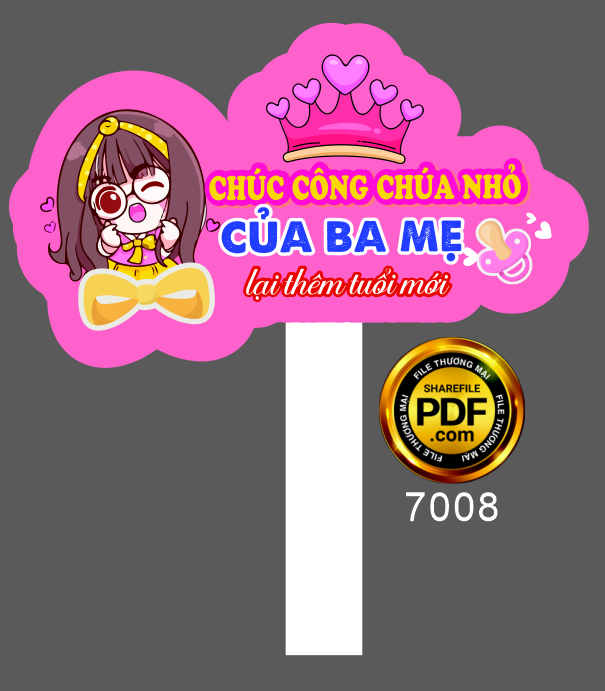 Hastag chúc công chúa nhỏ của ba mẹ file corel