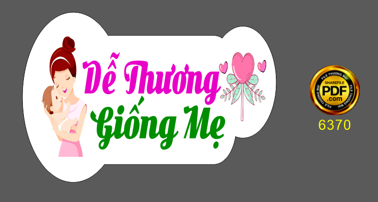 Hastag sinh nhật “Dễ thương giống mẹ” file cdr x7