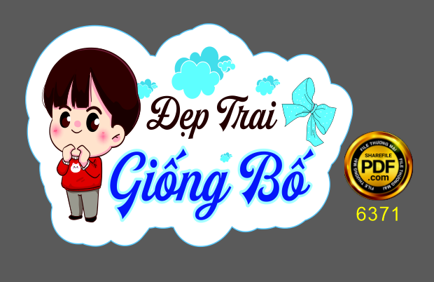 Hastag sinh nhật “Đẹp trai giống bố” file cdr x7