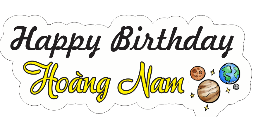 Hastag Happy birthday Hoàng Nam file vector PDF