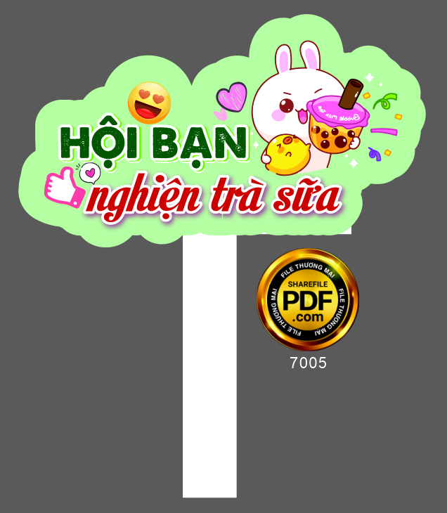Hastag hội bạn nghiện trà sữa file corel