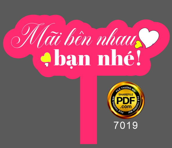 Hashtag Mãi bên nhau bạn nhé file corel