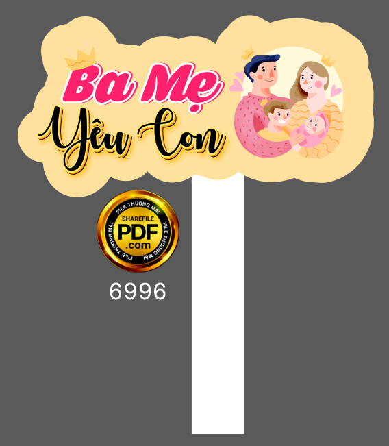Hastag cầm tay Ba Mẹ Yêu con file corel