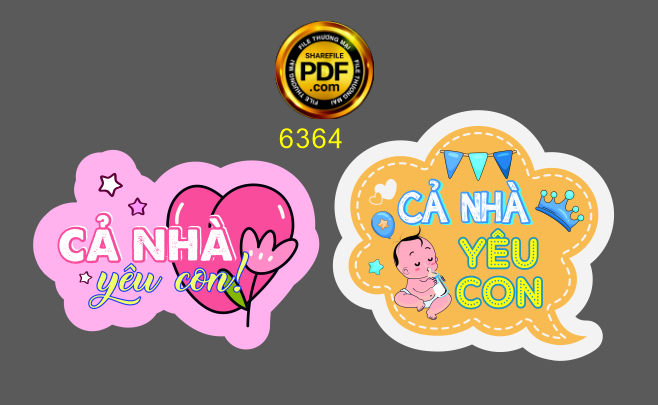 Hastag sinh nhật “cả nhà yêu con” file cdr x7