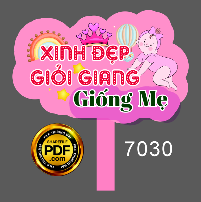 Hastag xinh đẹp giỏi giang giống mẹ file corel