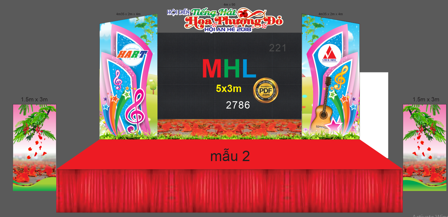 Market hội diễn tiếng hát hoa phượng đỏ hội hè 2018 file cdr