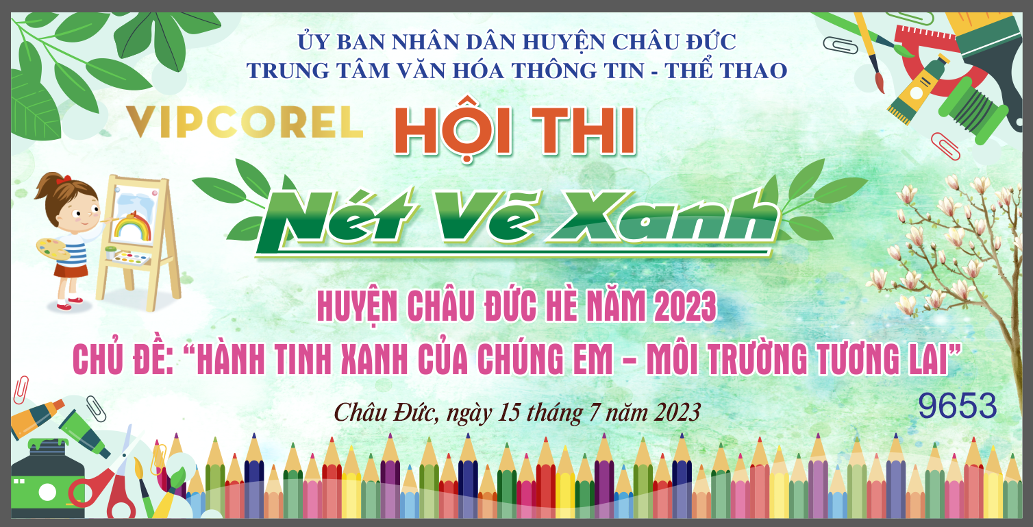Market Hội thi vẽ tranh – Nét vẽ xanh vector