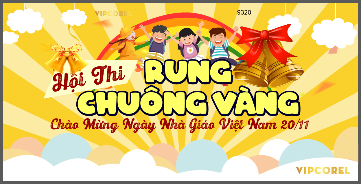 Backdrop hội thi rung chuông vàng vector #3 file corel