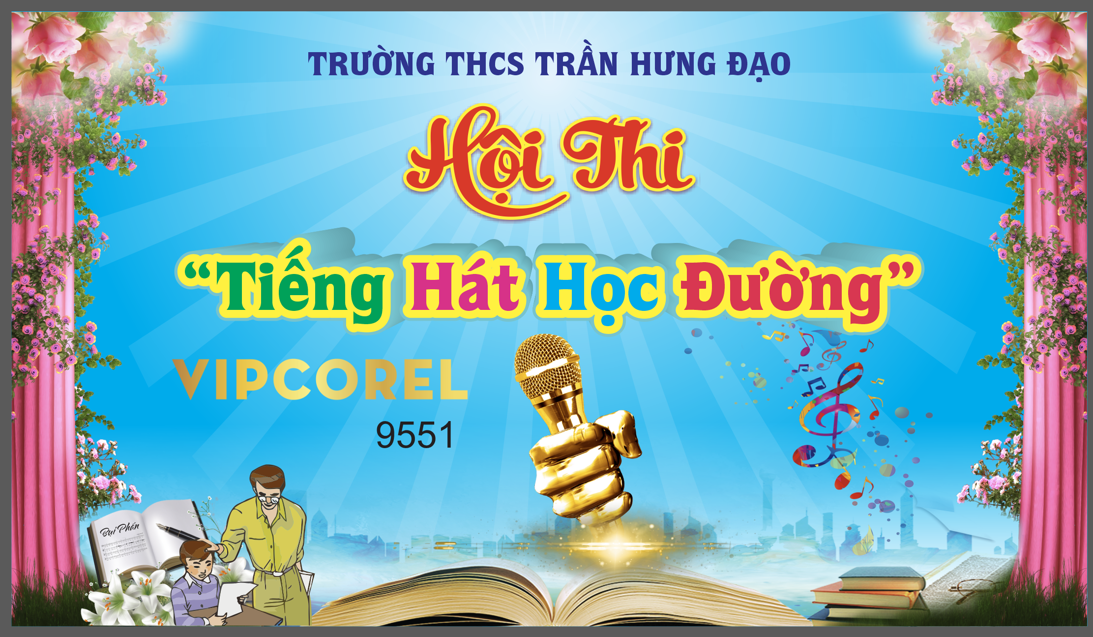 Backdrop Hội thi “tiếng hát học đường” file corel