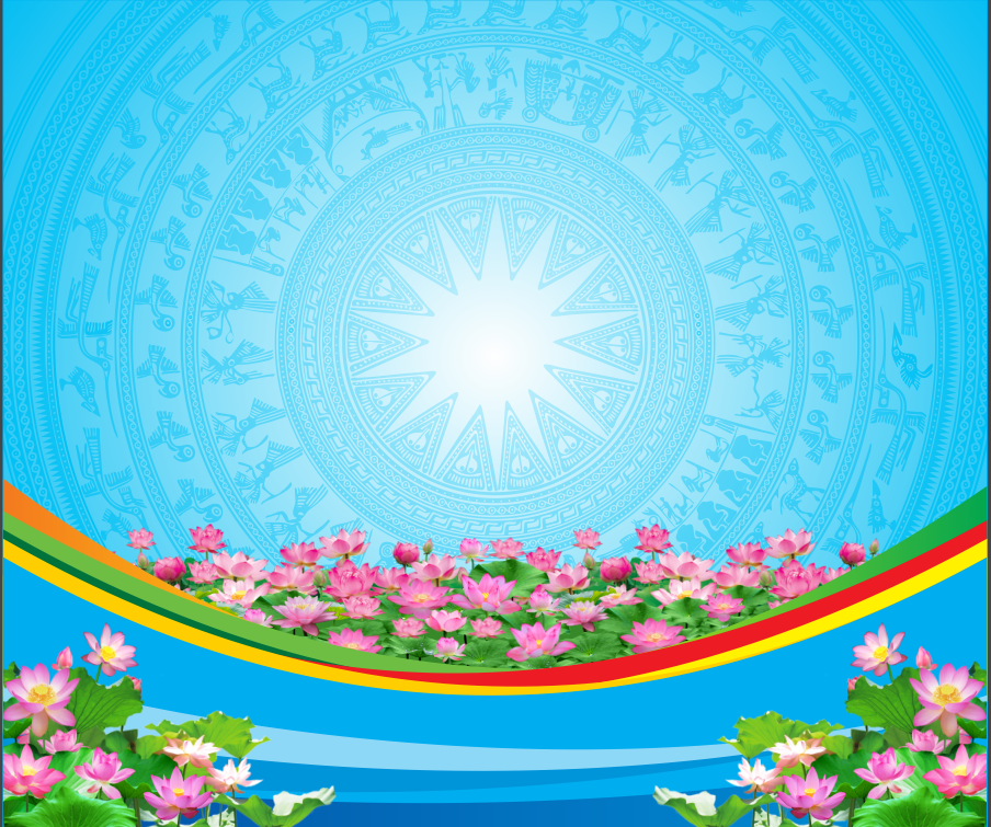 Background nền xanh trống đồng chìm chân hoa sen Vector