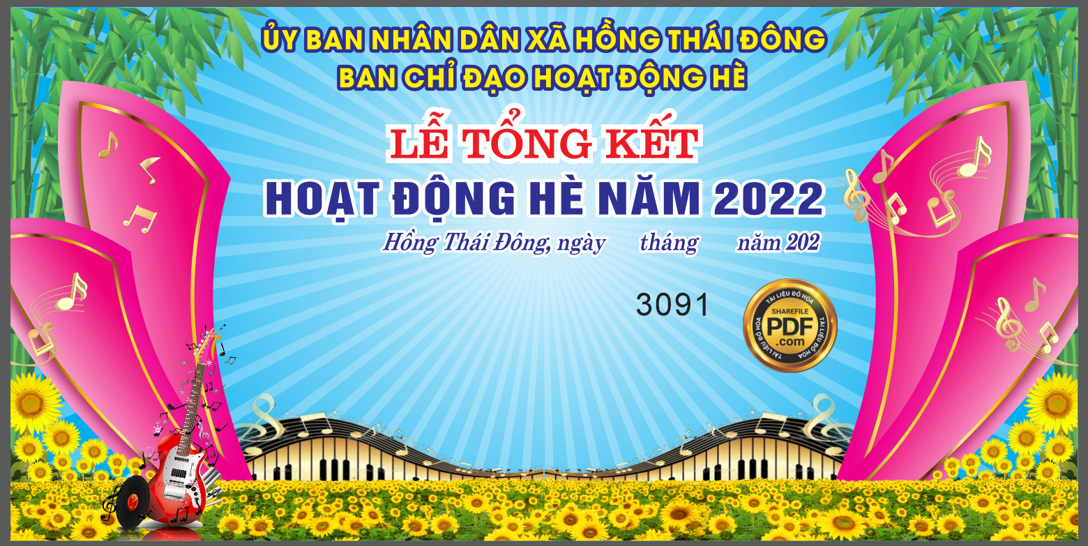 Lễ tổng kết hoạt động hè xã Hồng Thái Đông file Corel