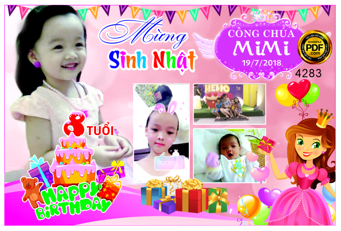Market Mừng sinh nhật công chúa MiMi file corel