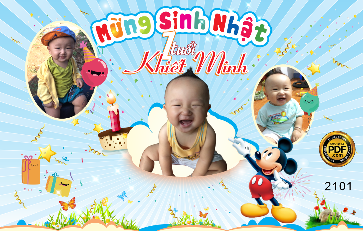 Market mừng sinh nhật 1 tuổi Khiết Minh file CDR