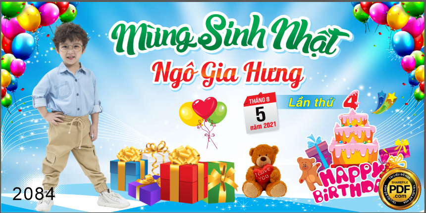Market mừng  sinh nhật Ngô Gia Hưng file CDR