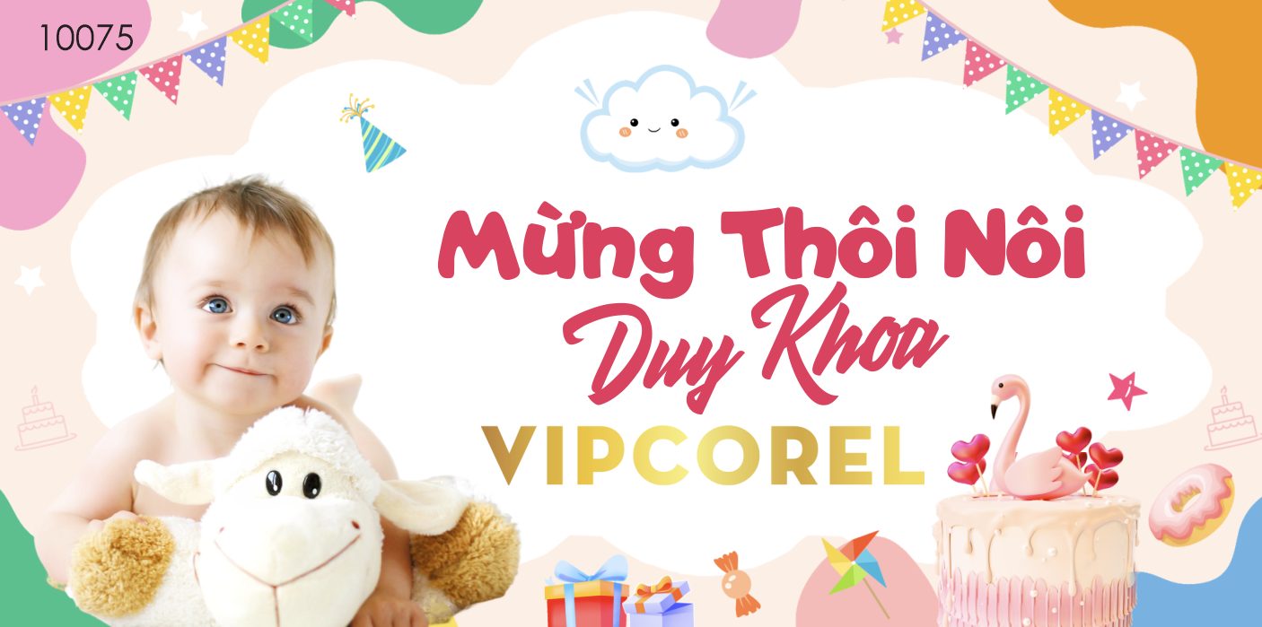 Phông mừng thôi nôi duy Khoa file vector corel