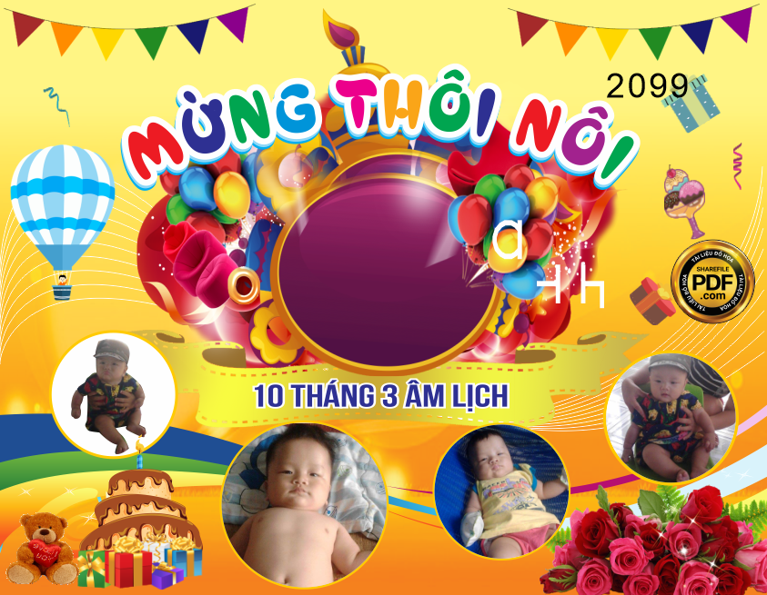 Market sinh nhật mừng thôi nôi Gia Phương file CDR