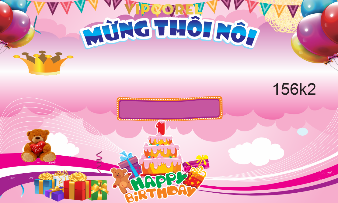 Market mừng thôi nôi nền hồng file corel