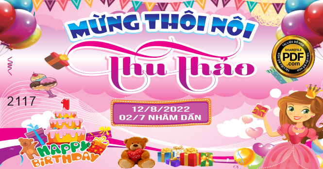 Market Mừng thôi nôi bé Thu Thảo file CorelDRAW x5