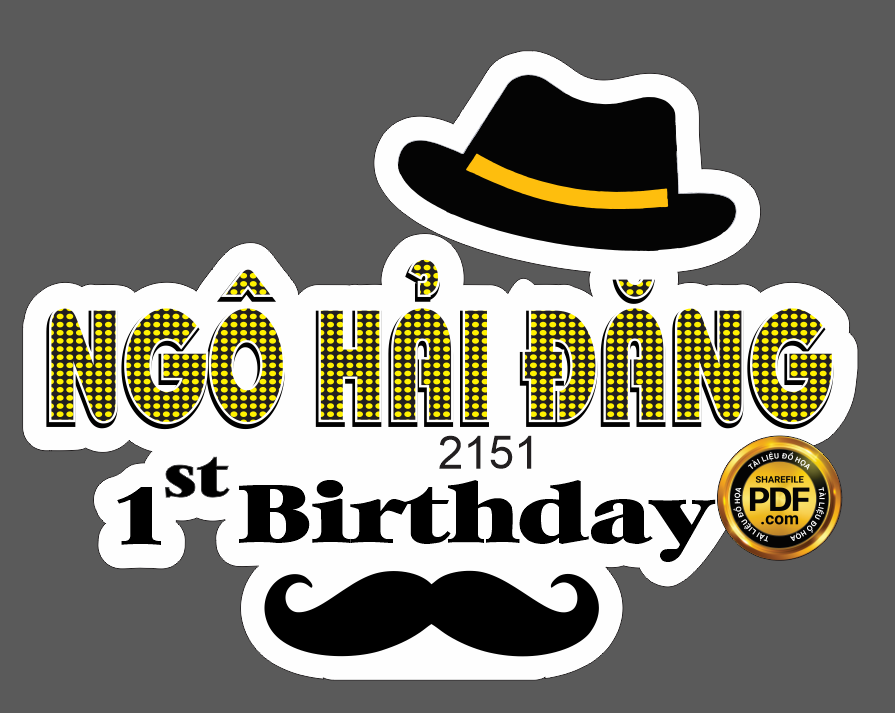 Market bảng tên sinh nhật Ngô Hải Đăng 1st birthday