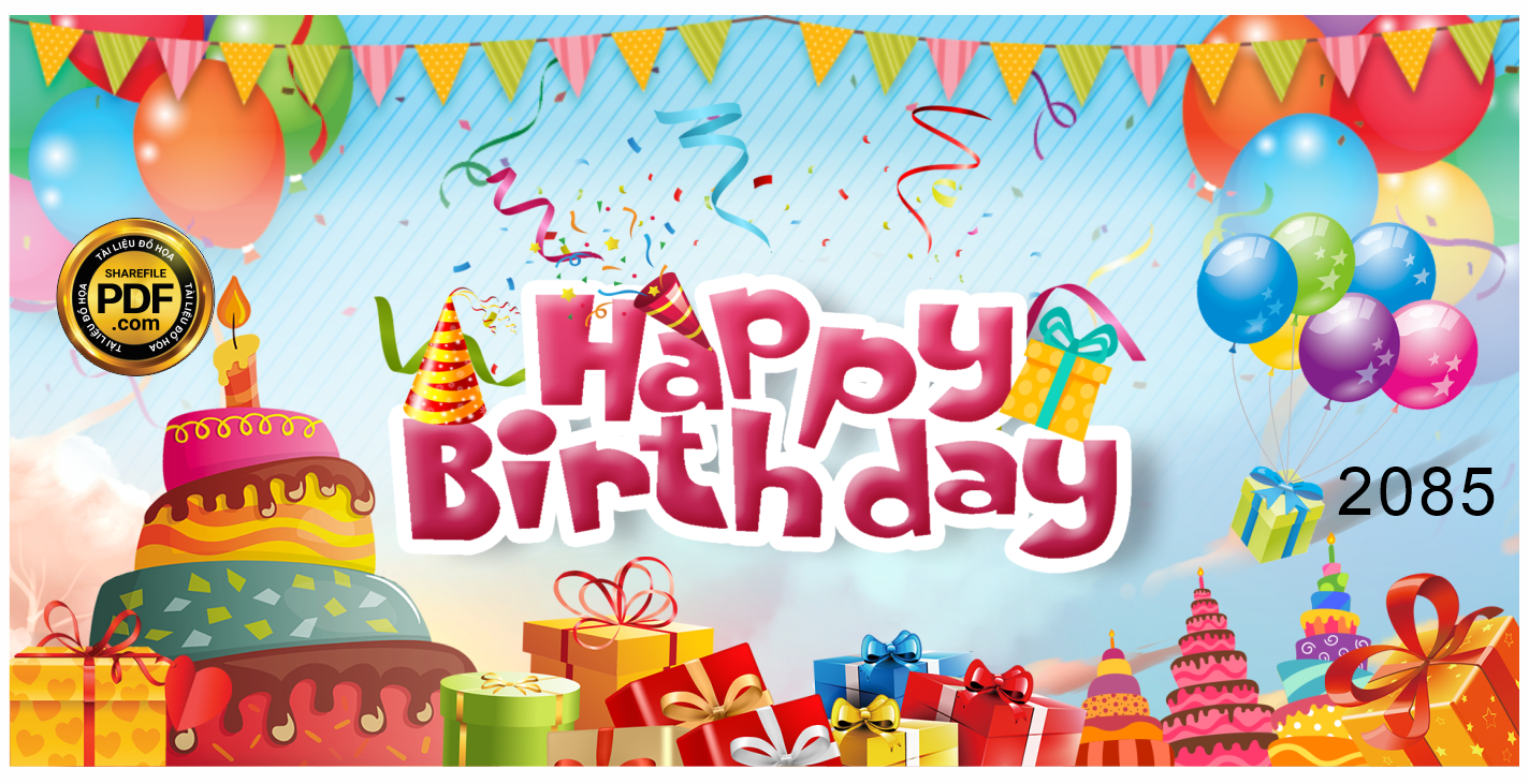 Market phông nền xanh Happy Birthday CorelDRAW x5