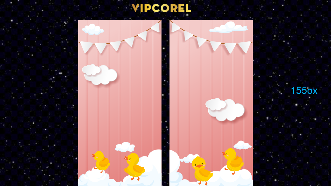 Phông nền trang trí tiệc sinh nhật con vịt file corel