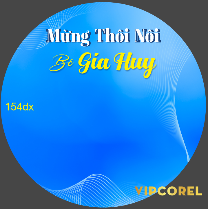 Market mừng thôi nôi Bé Gia Huy file corel