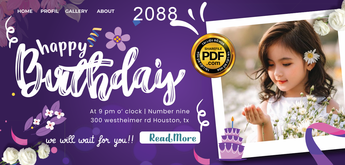 Market thư mời sinh nhật happy birthday file CDR