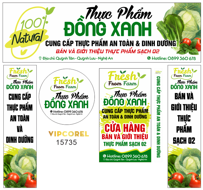 Biển quảng cáo Thực phẩm Đồng Xanh file corel