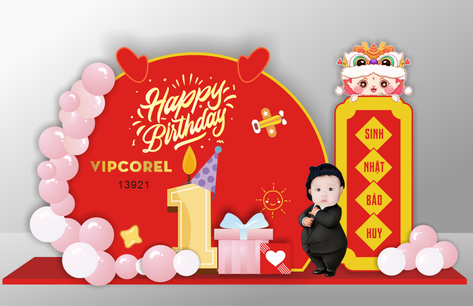 Vector phông sinh nhật Bảo Huy file corel