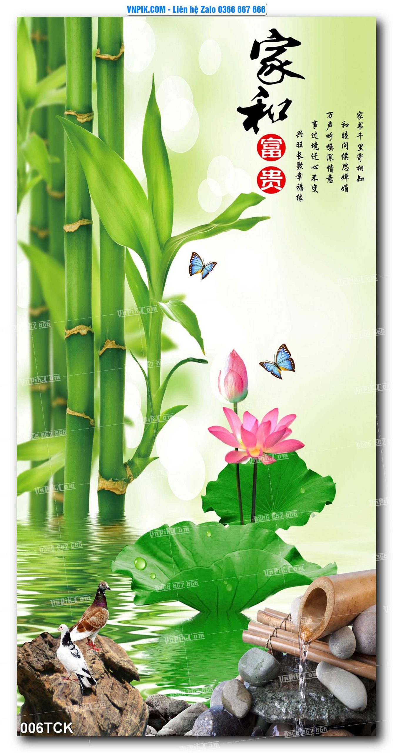 Tranh Hoa Sen – Cá Koi – Cá Chép  006TCK