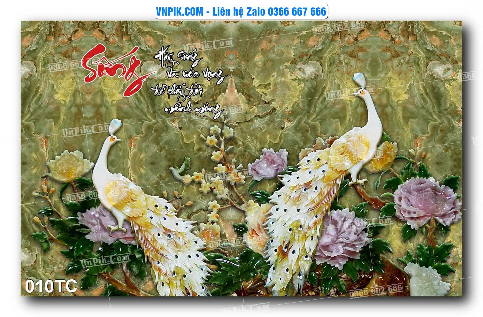 Tranh Treo Tường – Chim Công Hoa Mẫu Đơn 010TC