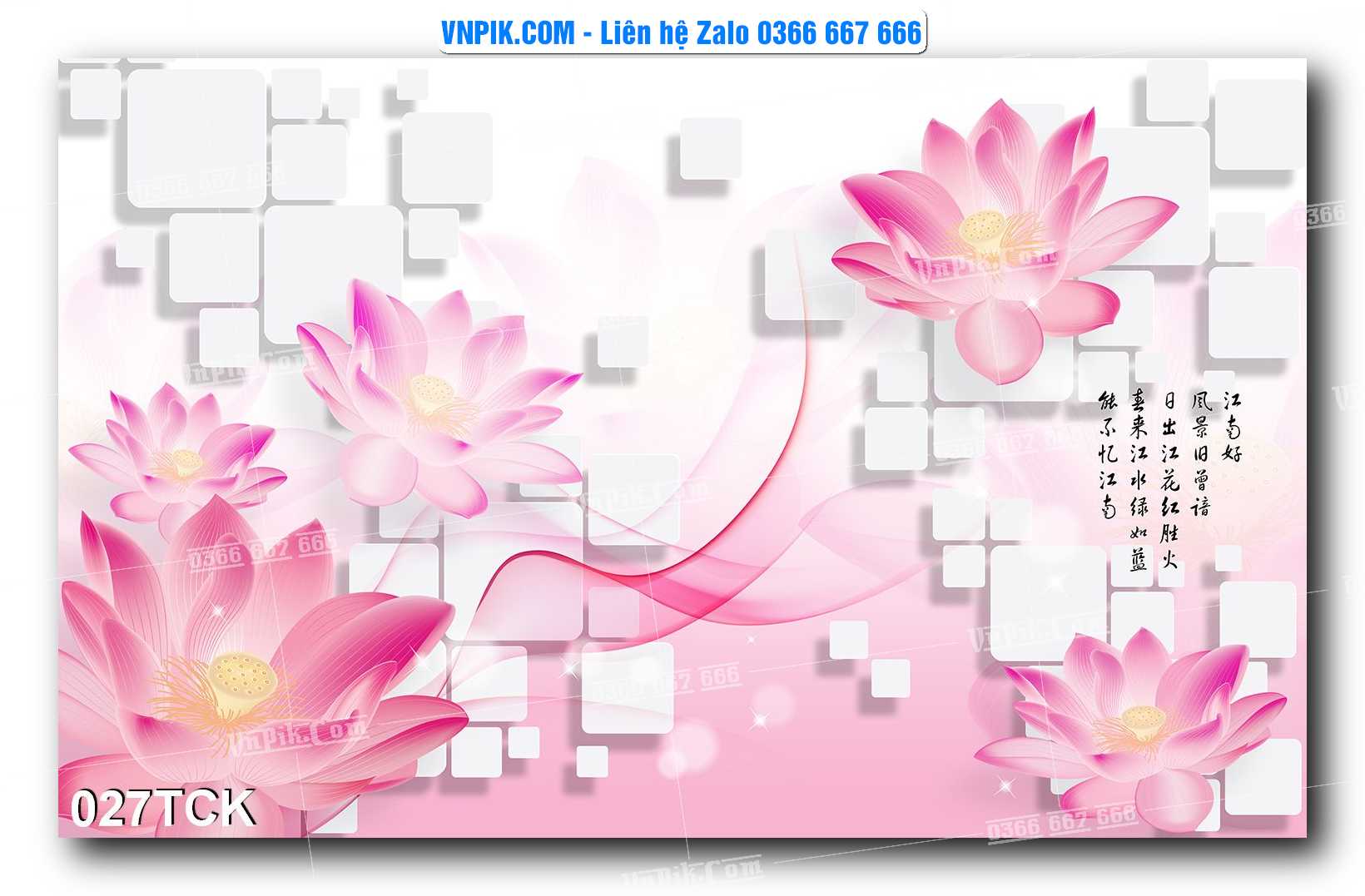 Tranh Hoa Sen – Cá Koi – Cá Chép  027TCK