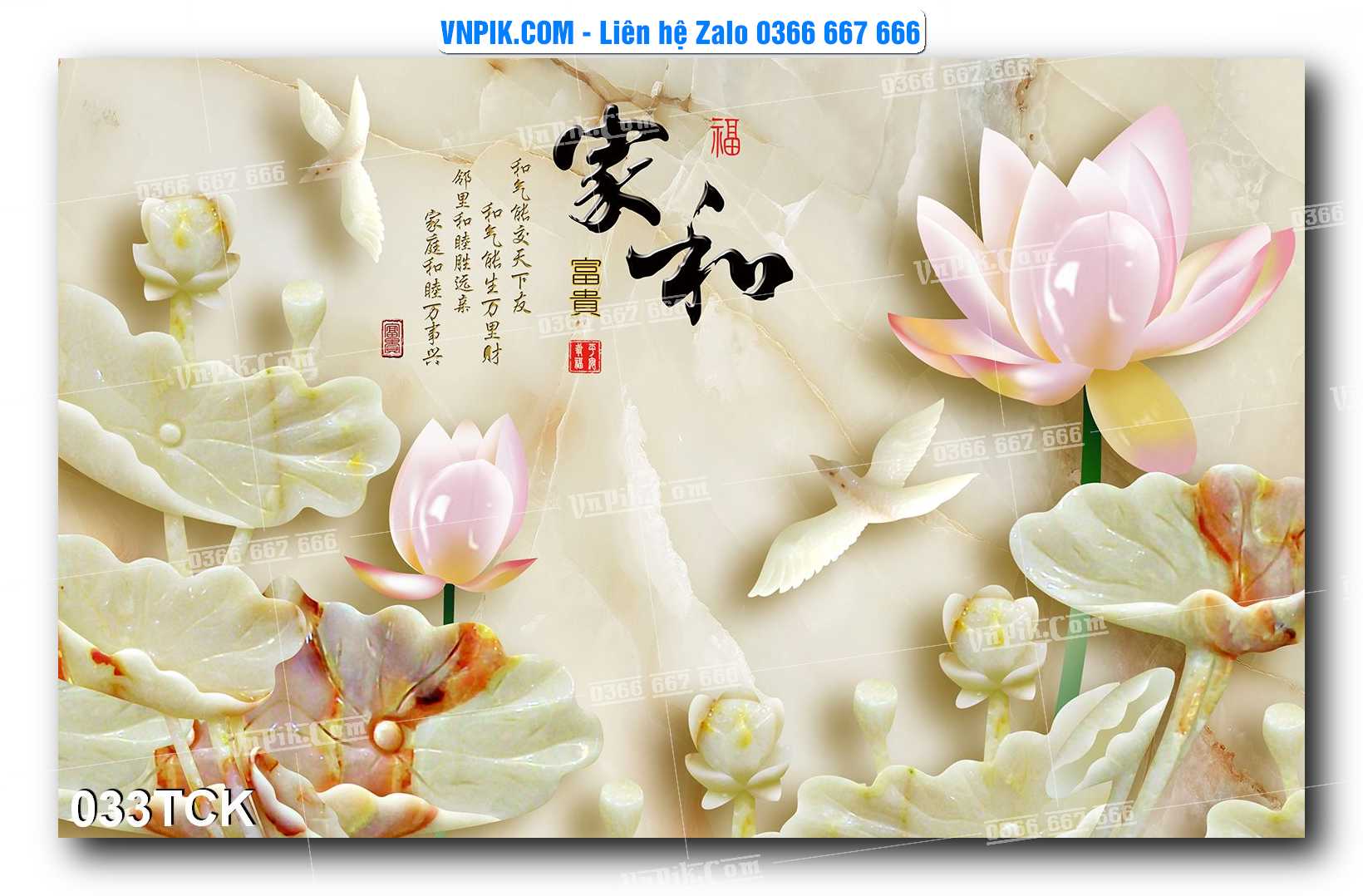 Tranh Hoa Sen – Cá Koi – Cá Chép  033TCK