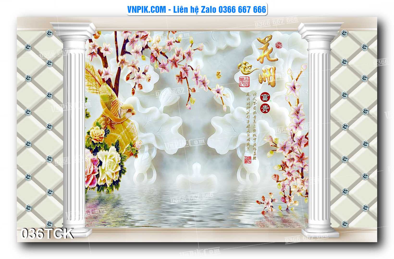 Tranh Hoa Sen – Cá Koi – Cá Chép  036TCK