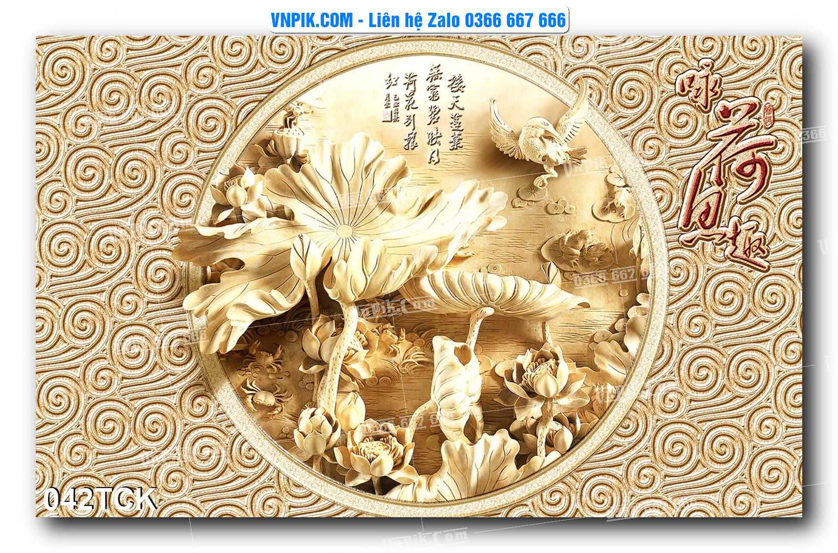 Tranh Hoa Sen – Cá Koi – Cá Chép  042TCK