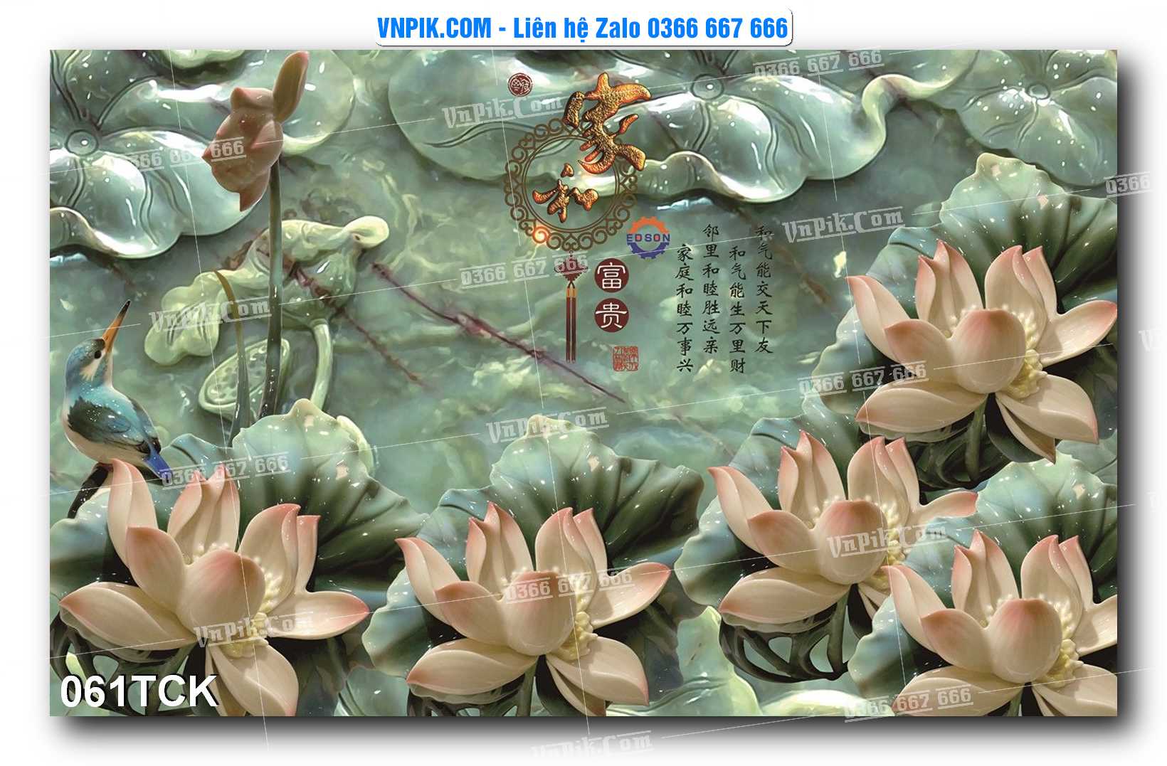 Tranh Hoa Sen – Cá Koi – Cá Chép  061TCK