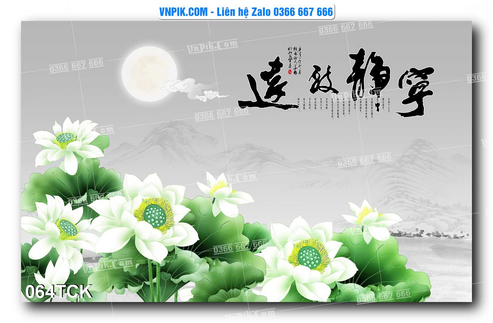 Tranh Hoa Sen – Cá Koi – Cá Chép  064TCK